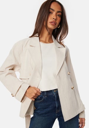 BUBBLEROOM Thelma Linen Trenchcoat Light beige XS BUBBLEROOM Thelma Linen Trenchcoat Light beige XS