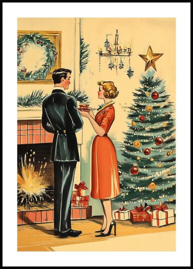 Retro Christmas Plakat Plakat / 30x40cm