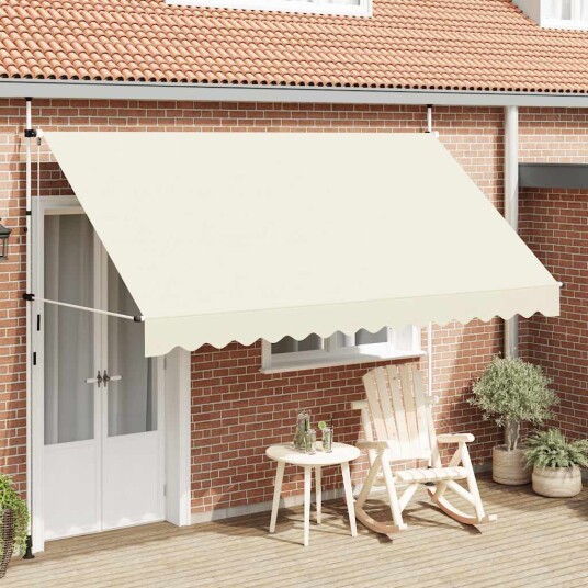 vidaXL Manuell uttrekkbar markise 350 cm kremhvit