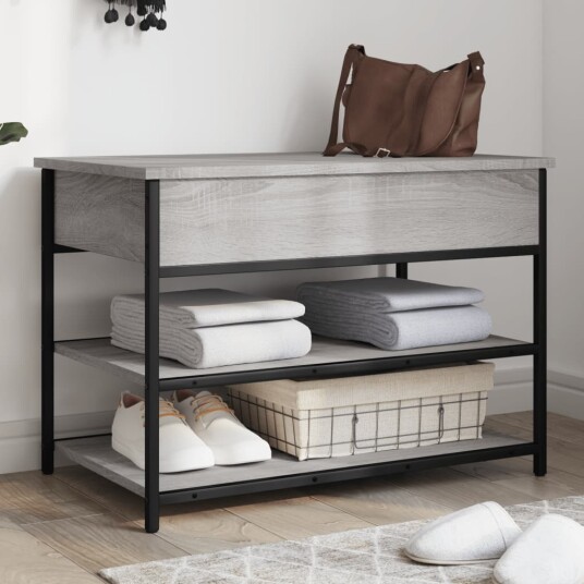 Skoskap grå sonoma 70x42,5x50 cm konstruert tre 8721012340824 Skoskap grå sonoma 70x42,5x50 cm konstruert tre 8721012340824