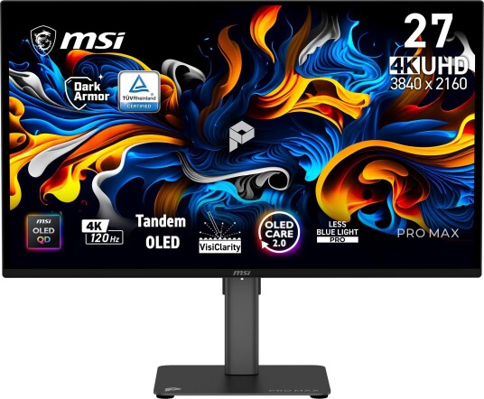 MSI Pro Max 27" QD-OLED 120Hz Monitor 3840 x 2160 UltraWide