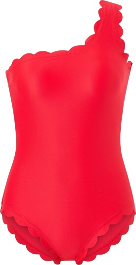 KAANDA Beach life   Badedrakt New Venus Scallop Over One Shoulder Onepiece   Rød