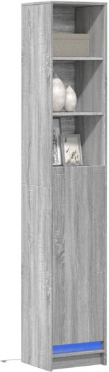 Skjenk med LED grå sonoma 36x32,5x200 cm konstruert tre 8721102966941
