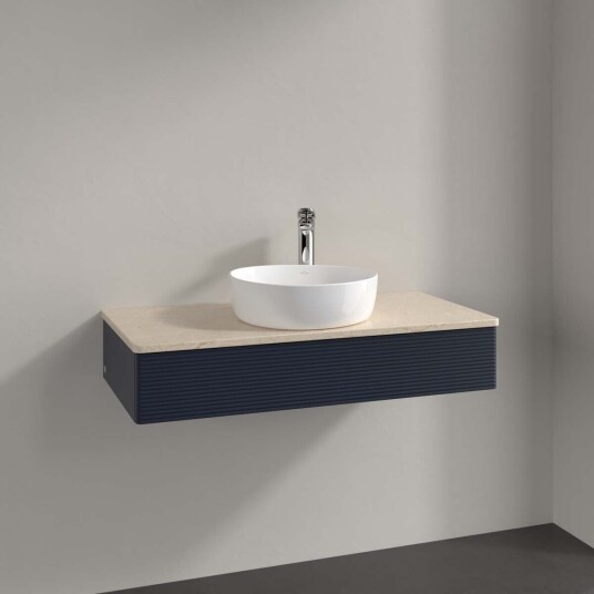 Villeroy & Boch Antao Servantskap med 1 skuff 100x50x19 cm u/lys Blå Matt/Crème