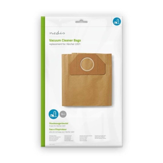 Nedis Støvsugepose 10 stk. Papir Mest solgt for: Kärcher 2201 Brun Nedis Støvsugepose 10 stk. Papir Mest solgt for: Kärcher 2201 Brun