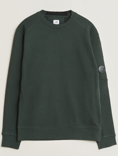 C.P. Company Diagonal Raised Fleece Lens Sweatshirt Emerald Green