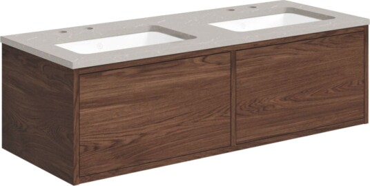 Gustavsberg Ducentic Servantskap med Benkeplate Brun eik / 120cm Dobbel Polar Grey 2 Hull for Kran Gustavsberg Ducentic Servantskap med Benkeplate Brun eik / 120cm Dobbel Polar Grey 2 Hull for Kran