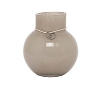 Glassvase Rund Ø 9 x 10 cm Glass Beige Glassvase Rund Ø 9 x 10 cm Glass Beige