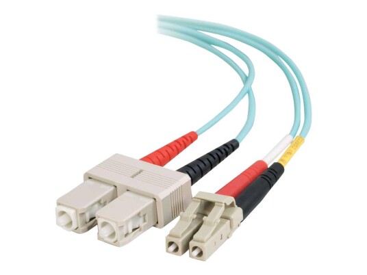 C2G LC-SC 10Gb 50/125 OM3 Duplex Multimode PVC Fiber Optic Cable (LSZH) - nettverkskabel - 15 m - akvamarin