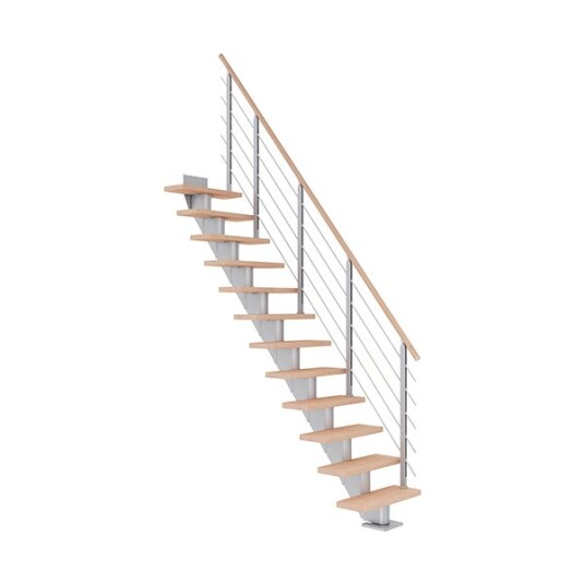 Dolle Frankfurt Rett Trapp Pearl Grey -design-hvitoljet Eik-65-12 - Loddrett Høyde 240 279 Dolle Frankfurt Rett Trapp Pearl Grey -design-hvitoljet Eik-65-12 - Loddrett Høyde 240 279