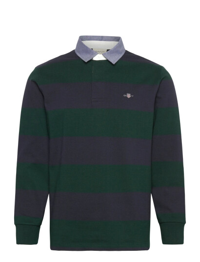 GANT Reg Chambray Stripe Heavy Rugger - Green - S GANT Reg Chambray Stripe Heavy Rugger - Green - S