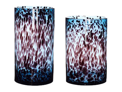 Vase Glas Blå/bordeaux 2 st