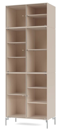 Montana Ripple IV vitrineskap 69,6 x 187,2 x 38 cm Clay-ben chrome