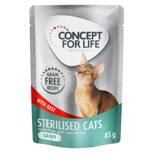 Concept For Life Sterilised Cats Okse Kornfritt – I Saus 12 X 85 G