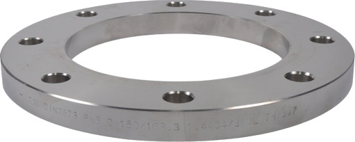 306,0 mm flat flens, AISI 316L, DIN 2676, EN1092-1, PN10