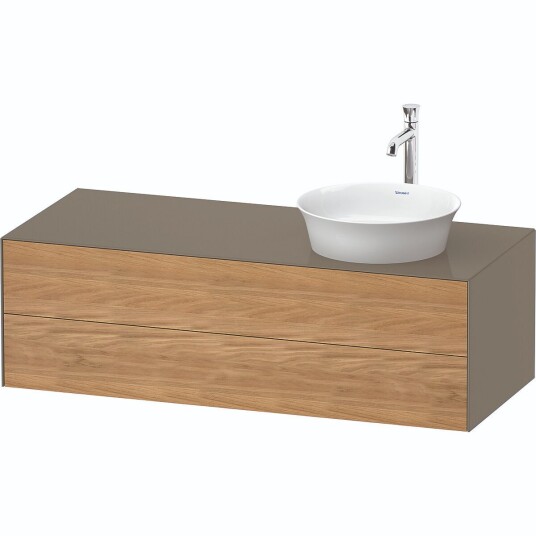 Duravit White Tulip Servantskap 2 skuf. 130x55x40,8 cm Eik/Stengrå Høyglans