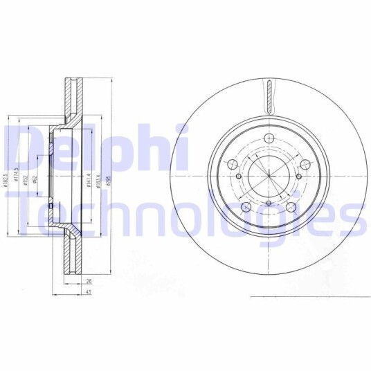 Bremseskive DELPHI BG4236C Bremseskive DELPHI BG4236C