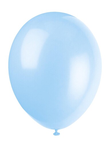 Sett med 10 himmelblå ballonger - Grunnleggende Farger Kolleksjon