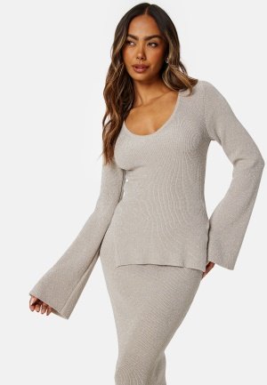 Madeleine Bitici X Bubbleroom Madeleine Sparkling Knitted Top Light champagne 2XL Madeleine Bitici X Bubbleroom Madeleine Sparkling Knitted Top Light champagne 2XL