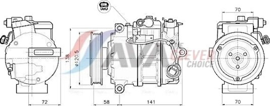 AVA COOLING SYSTEMS MSAK785 AC-kompressor