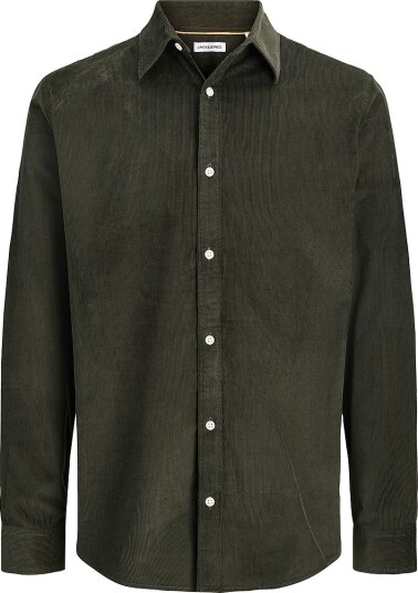 Jack & Jones Plus Manchester skjorte Jjefield Cord Shirt Ls Sn Pls Grønn