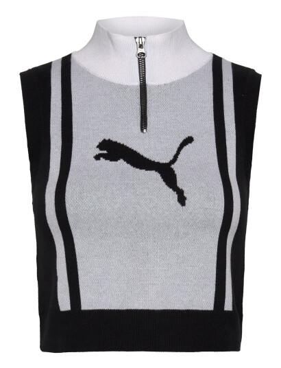 PUMA Future.puma.archive Half-Zip Knitted Tank - Grey - L PUMA Future.puma.archive Half-Zip Knitted Tank - Grey - L