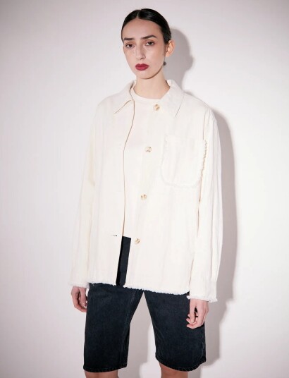 Brixtol Textiles Ally Distressed Cream Cream M Brixtol Textiles Ally Distressed Cream Cream M