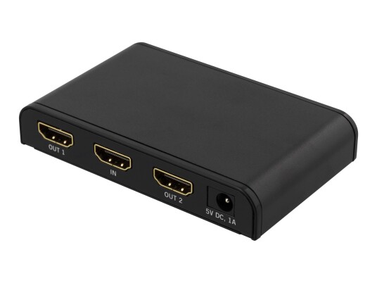 Deltaco PRIME HDMI-splitter 2 porter 4K UHD HDMI 2.0 svart