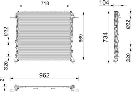 Radiator, motorkjøling MAHLE CR 2868 000P