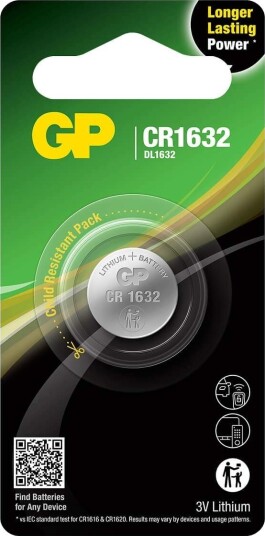 GP Lithium Coin Cell CR1632 1-pk
