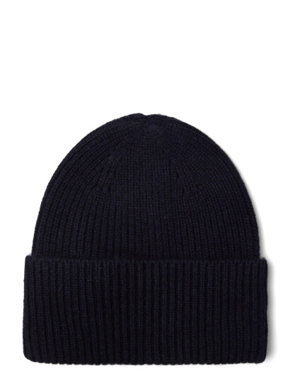 Davida Cashmere Fold Rib Cap - Navy - ONE SIZE