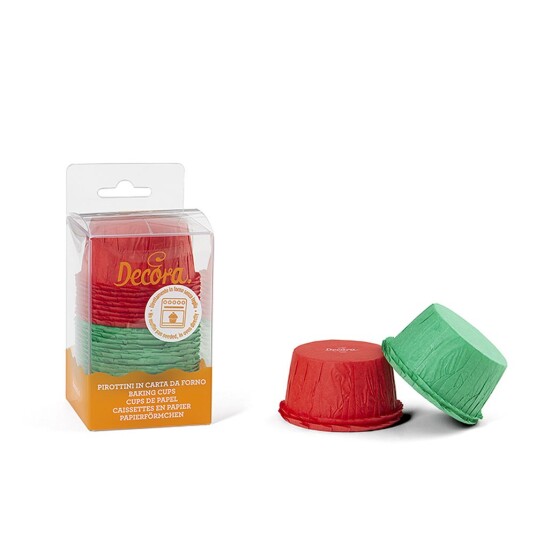 Decora Muffinsformer Ruffled Rød Og Grønn Pk/25 