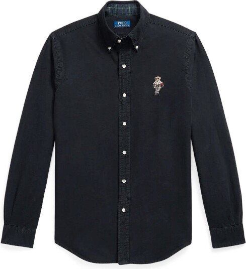 Polo Ralph Lauren Custom Fit Polo Bear Oxford Shirt 7437A POLO BLACK S