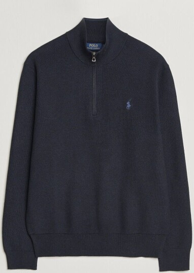 Polo Ralph Lauren Textured Half Zip Navy Heather Polo Ralph Lauren Textured Half Zip Navy Heather