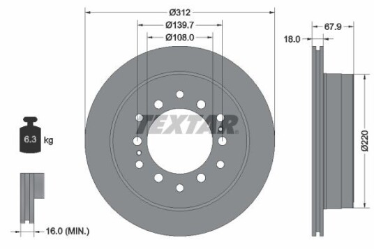 Bremseskive TEXTAR 92231003
