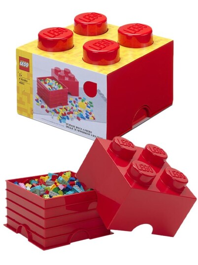 LEGO Storage Brick 4 oppbevaringsboks med lokk 25 x 25 cm bright red LEGO Storage Brick 4 oppbevaringsboks med lokk 25 x 25 cm bright red