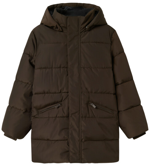 name it Nkfmedow03 Puffer Jacket Long Fo Brown 128