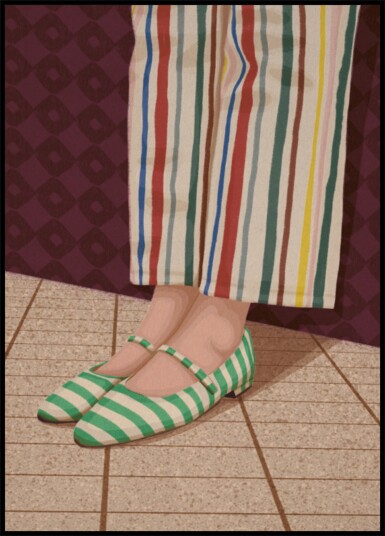 Colorful Striped Mary Janes Plakat / 30x40