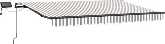 Innvendbar Markise Lys Grå og Hvit 350 x 250 cm stoff