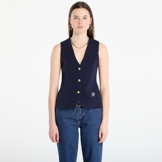 Tommy Hilfiger Co Full Needle Slim Vest Navy M Tommy Hilfiger Co Full Needle Slim Vest Navy M