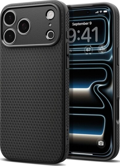 Spigen Liquid Air Mobildeksel til iPhone 17/18 Pro Max - Matt Svart Spigen Liquid Air Mobildeksel til iPhone 17/18 Pro Max - Matt Svart