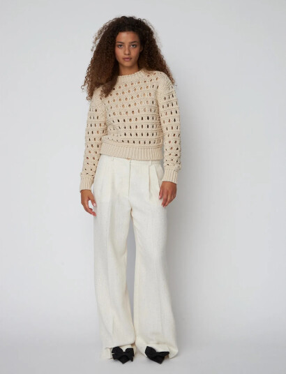 Stella Nova Cotton Stitch Sweater Cream M Stella Nova Cotton Stitch Sweater Cream M