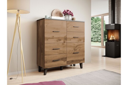 Kommode Dudley 45x110 cm   Natur/Svart