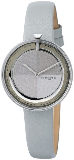 Pierre Cardin Dameklokke CMA.0005 Marais Mirror Sølvfarget/Lær Ø32