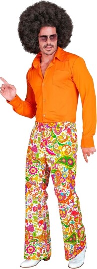 Blomstrete Hippie Kostymebukse til Herre
