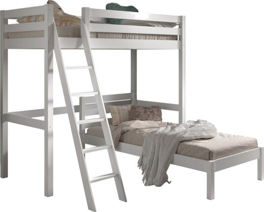 Enkeltseng og matchende sammenrullbar ryggelamellbunn Pino Mezzanine 90 x 200 cm 90 x 200 cm
