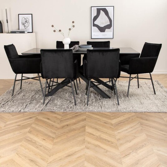 Venture Home Spisegruppe Venture Home med Piata Spisebord og 6 Annika Spisestoler GR22522