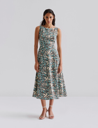 Malina Xenia Panel Midi Dress - Navy - 36
