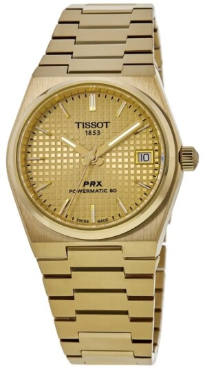 Tissot Dameklokke T137.207.33.021.00 PRX Gullfarget/Gulltonet stål