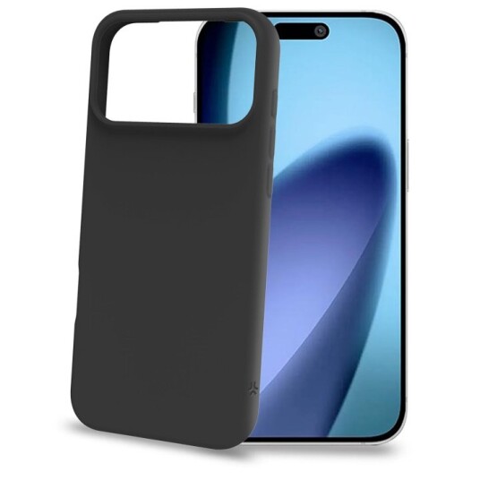 Celly Cromo Soft Gummideksel til iPhone 17 Pro Max - Svart